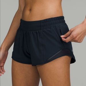 Navy hotty hot lulu shorts 2.5” size 8